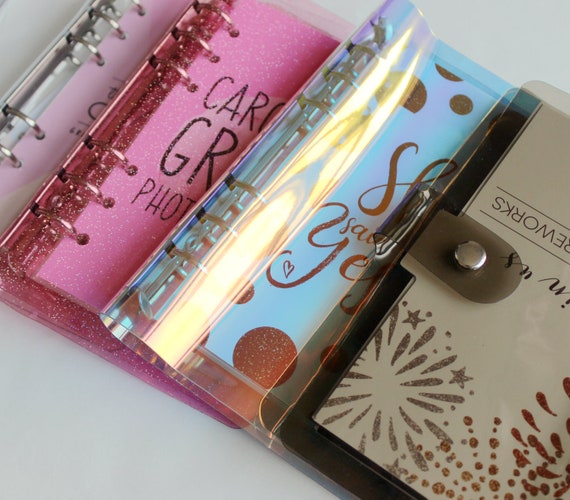 Antner A5 Size 6 Ring Binder Cover Refillable PVC Notebook Binder with Glitter Sequins Shells for A5 Filler Paper Loose Leaf Personal Planner Antner A5 Size 6 Ring Binder Cover Refillable PVC Notebook Binder with Glitter Sequins Shells for A5 Filler Paper Loose Leaf Personal Planner