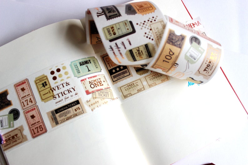 Planner Washi Tape 70mm Gold Foil Cinema Tickets Notes Masking Etsy