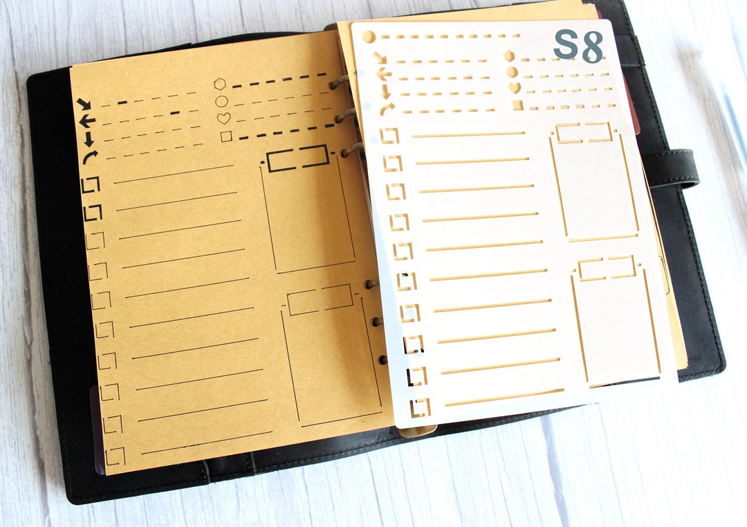 A5 Bujo Stencil to Do List Notes Arrows Checkbox Dashline - Etsy