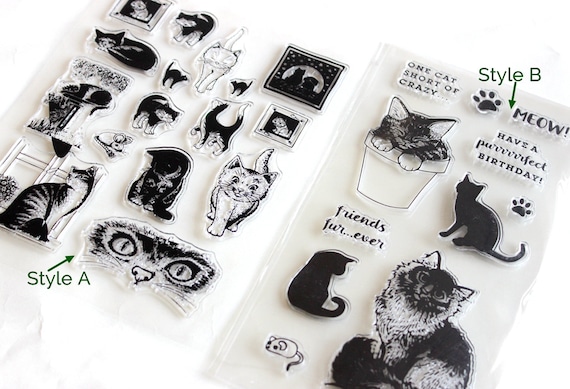 Frolicking Cats Acrylic Stamp Set, Planner Stamp, Kitty Stamps for  Journaling, Kitten Memo, Journal, , Clear Stamps 