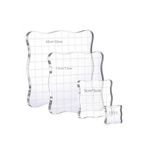 Acrylic Stamp Block, Stamping Block for Clear Rubber Stamps Grid