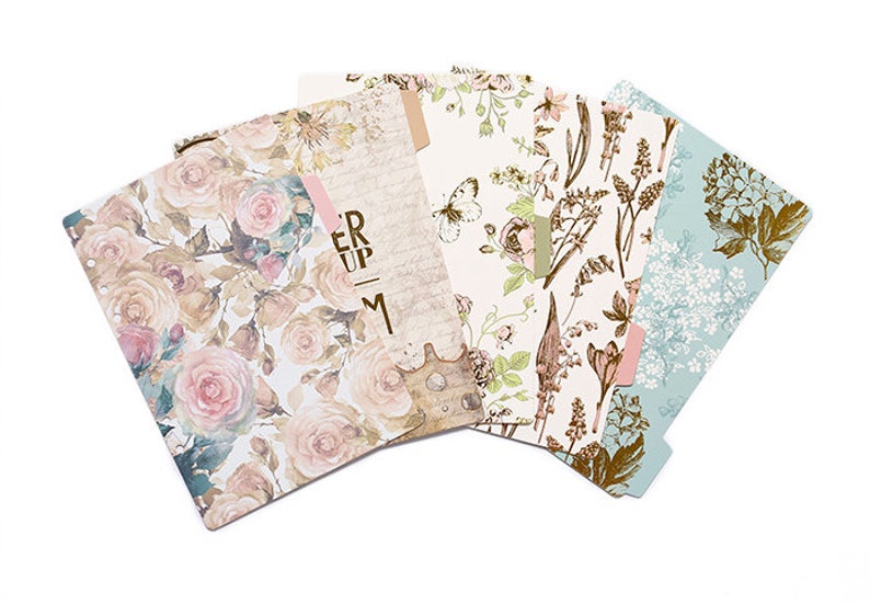 A5 dividers for 6 ring binder A6 dividers set of 6 side tabs Etsy