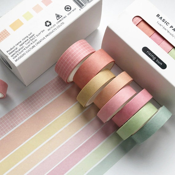 Variant pauze Grijp Washi tape set 8 rollen raster gradiënt kleuren pastel roze - Etsy België