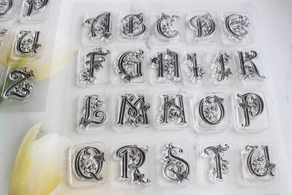 Butterfly Alphabet clear stamp/ letters Transparent Stamp /journaling clear  stamp / Bullet Journal Stamp/ alphabet and number clear stamp