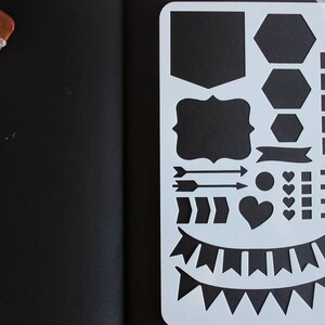 Bullet Journal Stencil Hexagon Frame, Banner Stencil, Flag Stencil ...