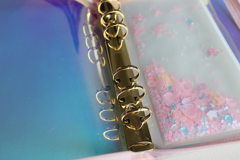A6 Binder Cover Zippered Budget Binder Pink Metallic Planner Etsy