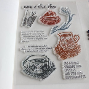 Clear Cake Stamp, paragraph stamp, Clear Stamp set for planners / journals / Cardmaking / scrapbooking, Clear Rubber stamp set