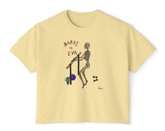 Barre 4 Evr Tee Barre T-Shirt Skeleton T-Shirt Fitness Tee Barre Girl Women's Boxy Tee Fitness Lover Workout Shirt Workout Top Barre Shirt