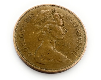 1977年 イギリス 50ペンス プルーフ硬貨：エリザベス2世女王、白銅製