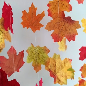 Autumn Leaf Garland, Wedding Backdrop, Thanksgiving, Autumn Garland, Leaf Decoration, Holiday Decor, Maple Leaf Garland