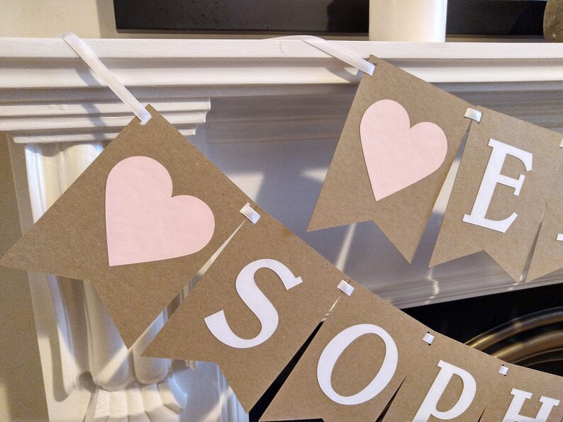 Custom Engagement Garland Banner Personalised Bunting Pink Etsy