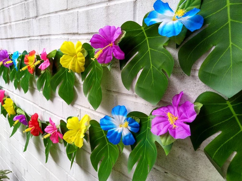 Tropical Garland Hawaiian Flower Garland Jungle Party Decor Etsy