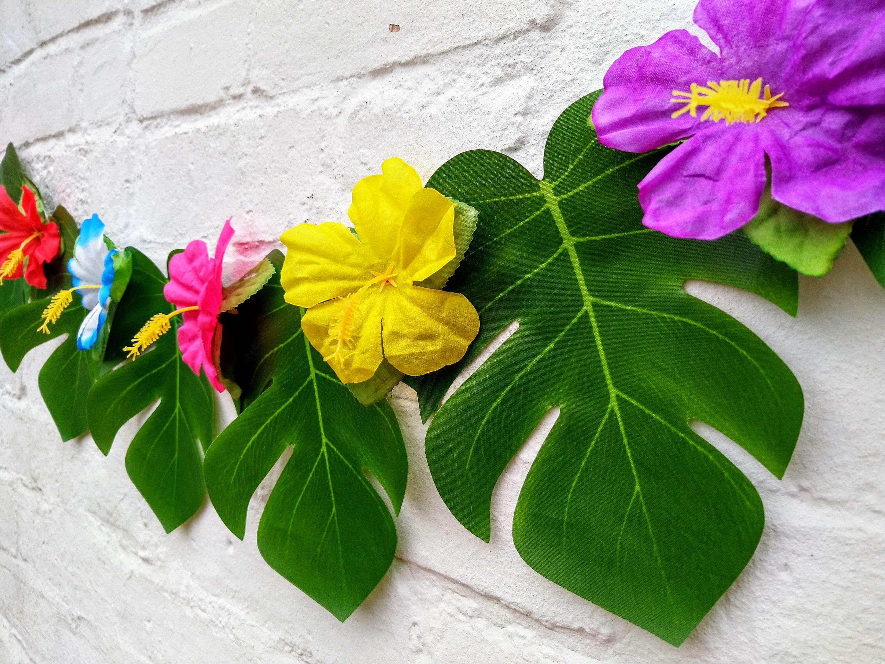 Tropical Garland Hawaiian Flower Garland Jungle Party Decor Etsy