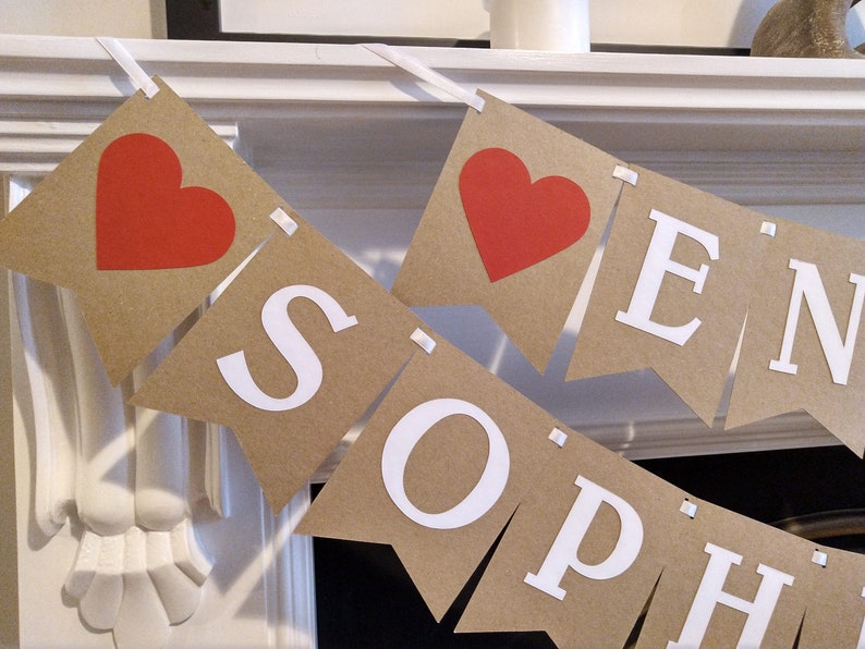 Custom Engagement Garland Banner Personalised Bunting Pink Etsy