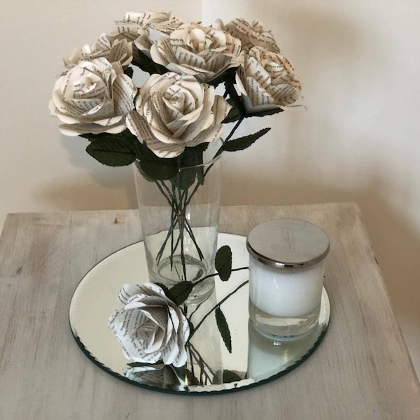 Personalised First Anniversary Gift, Paper Roses With Your Message Or Song Lyrics, Hand Made Gift, Make It Personal!
