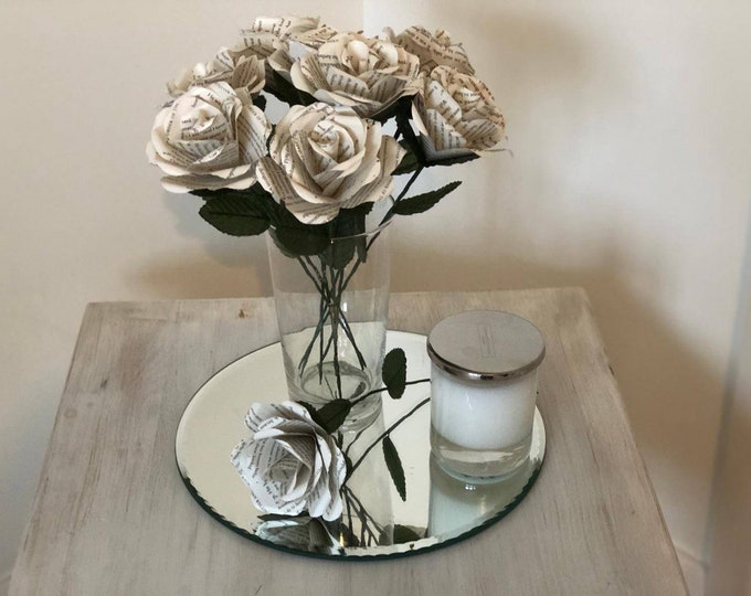 Personalised First Anniversary Gift, Paper Roses With Your Message Or Song Lyrics, Hand Made Gift, Make It Personal!