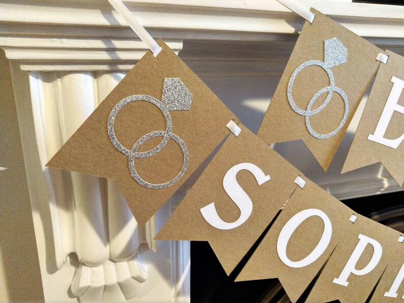 Custom Engagement Garland Banner Personalised Bunting Pink Etsy