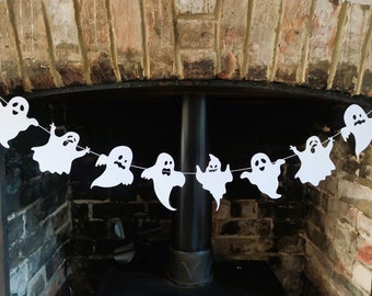 Halloween Decoration, Ghost Garland, Spooky Bunting, By The Metre