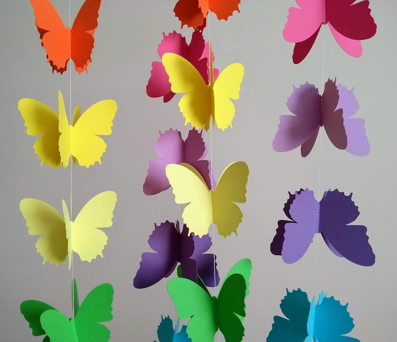 Rainbow Butterfly Garland Easter Decoration Wedding Garland Etsy UK