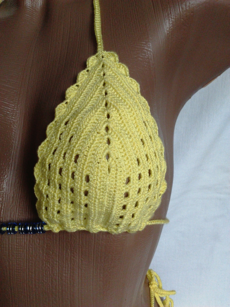 Сrochet micro bikini. Crochet yellow micro bikini. Extreme | Etsy