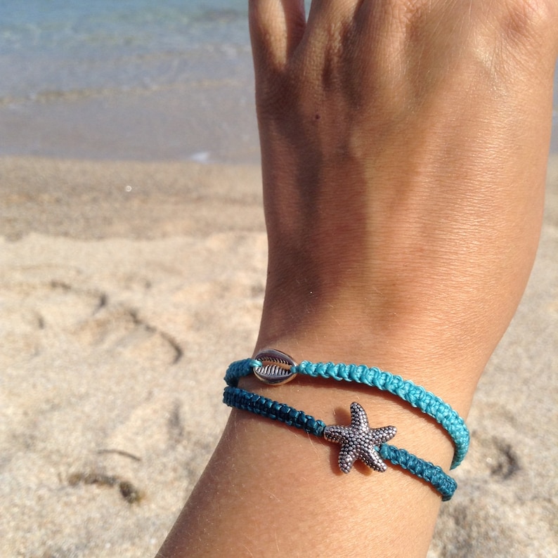Starfish bracelet-Beach bracelet-Summer jewelry-Adjustable bracelet-Macrame jewelry-Minimalist jewelry-Starfish charm-Boho jewelry