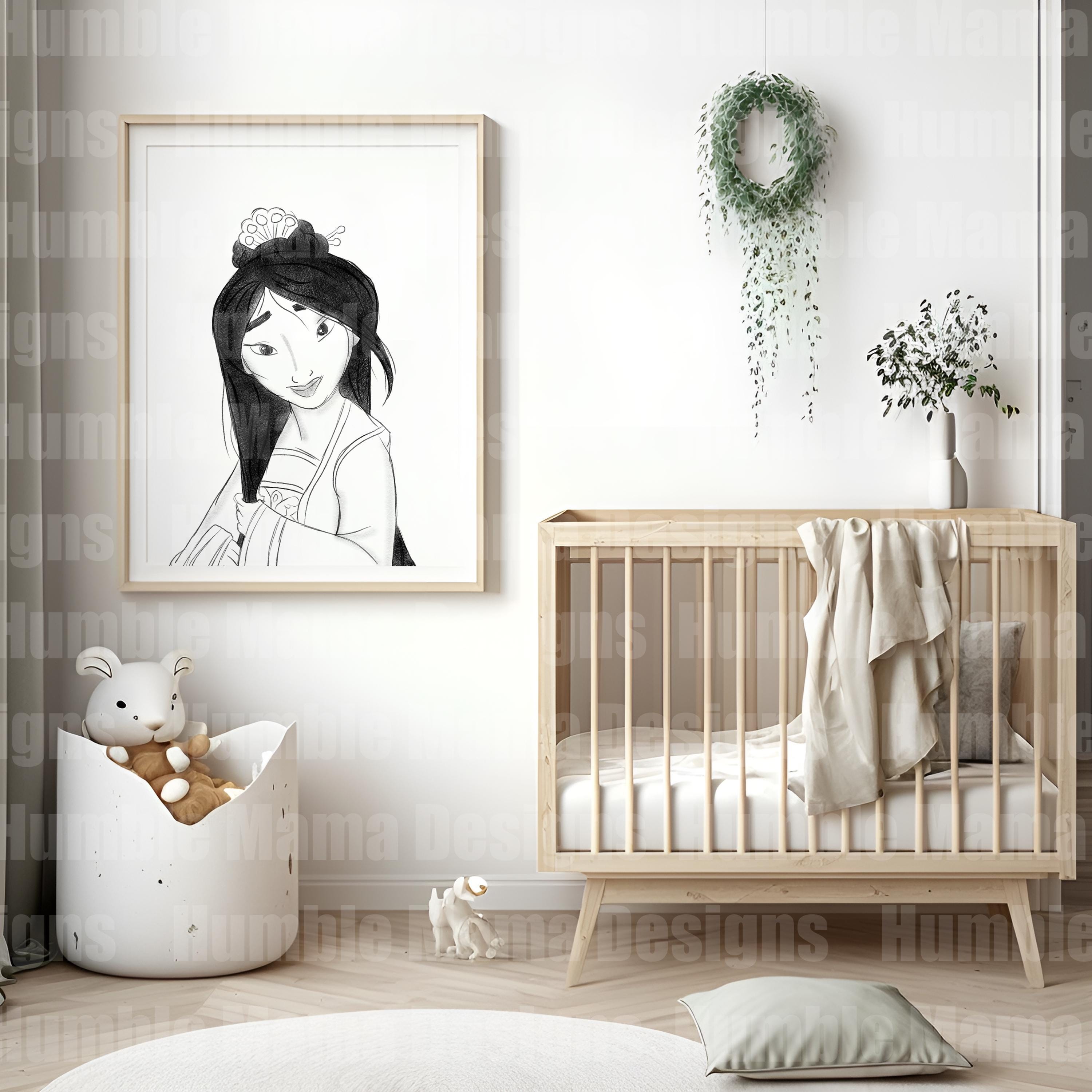 Mulan Wall Art Printable – Minimalist Warrior Princess Decor, Asian ...