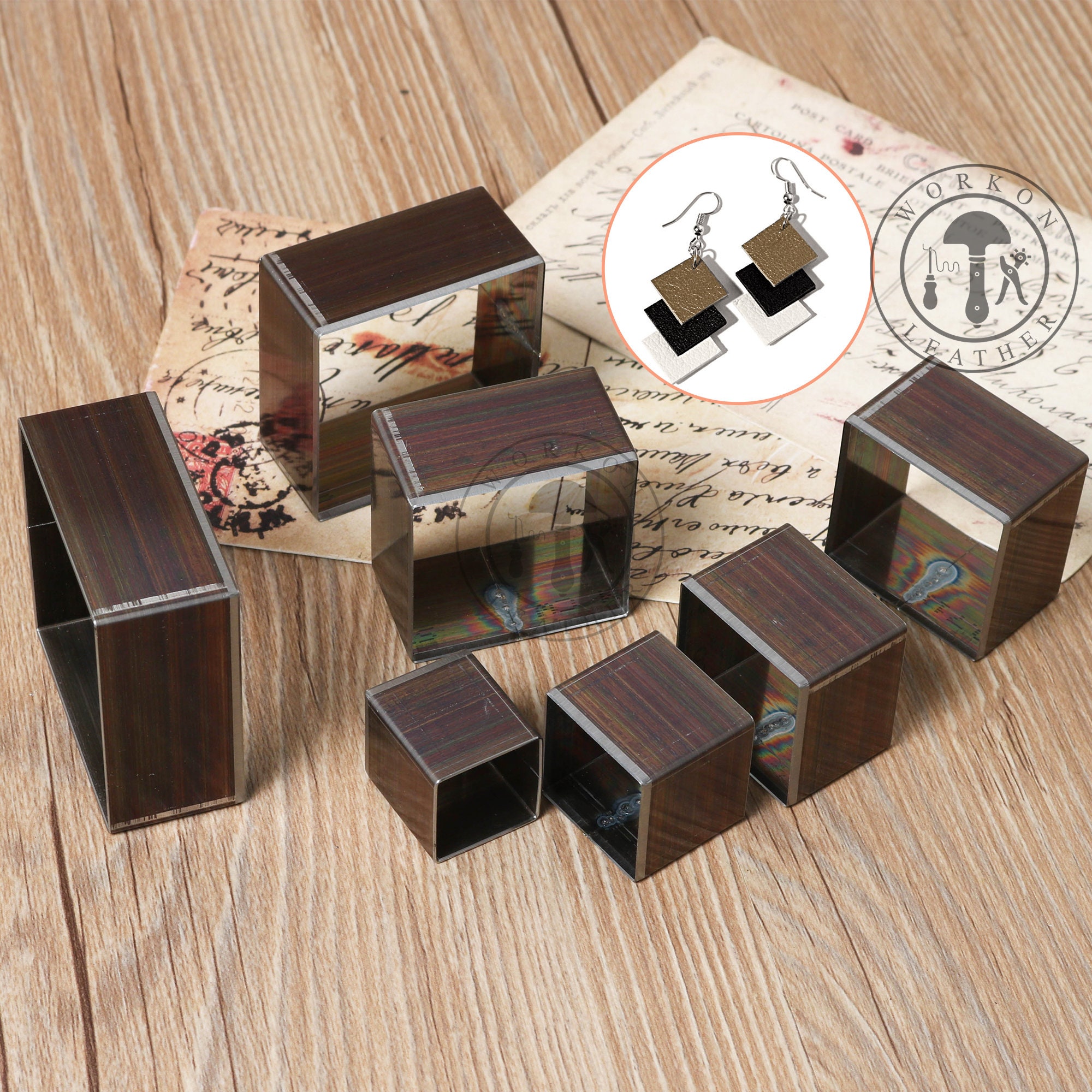 WorkOnLeather Square Leather Cutting Die Clicker Die Steel Etsy