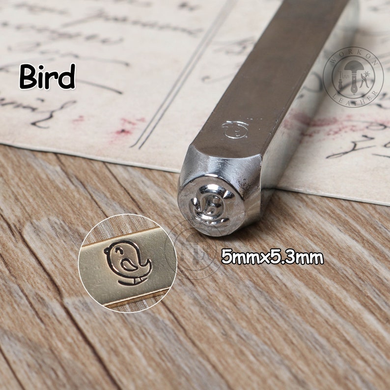 WorkOnLeather 5mm Bird Stamp Steel Stamp Jewelry Stamping Tools Stamps Metal stamps Metal stamping Tools For Bracelet Necklace Ring