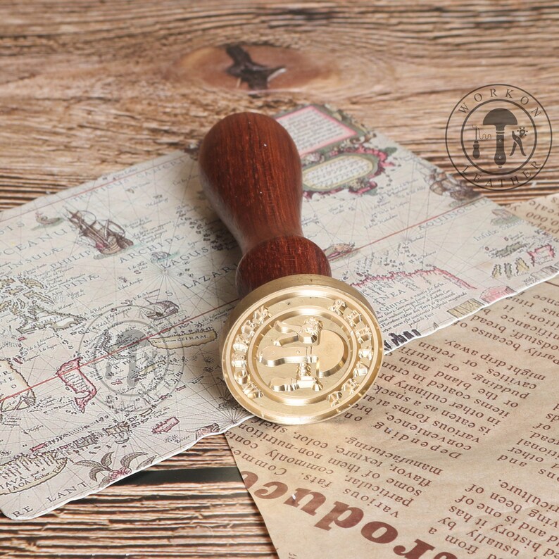 Workonleather Custom Seal Stamp With Wood Handle for Gift Etsy