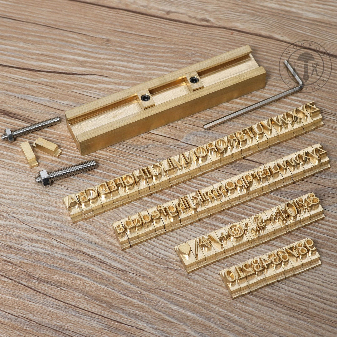 Hicello 26pcs/set Brass Alphabet Letter Font Stamp Mold Leather Craft Seal Tool A-Z