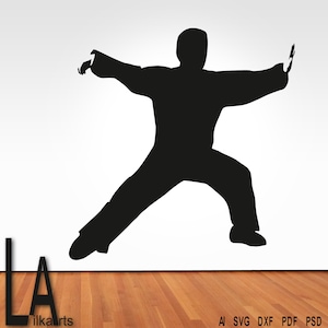Instant download Tai Chi-vector Tai Chi Silhouette-Yin and Yang-Symbol Tai Chi-Figure Tai Chi-Zen figure-Feng Shui-Clip Art-Vector