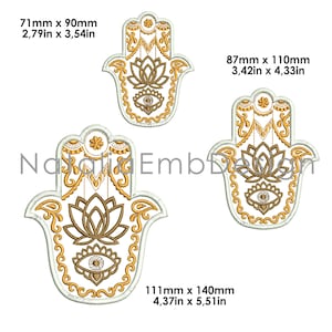 Hamsa amulet embroidery design, Hamsa machine design, Hand Fatima embroidery design