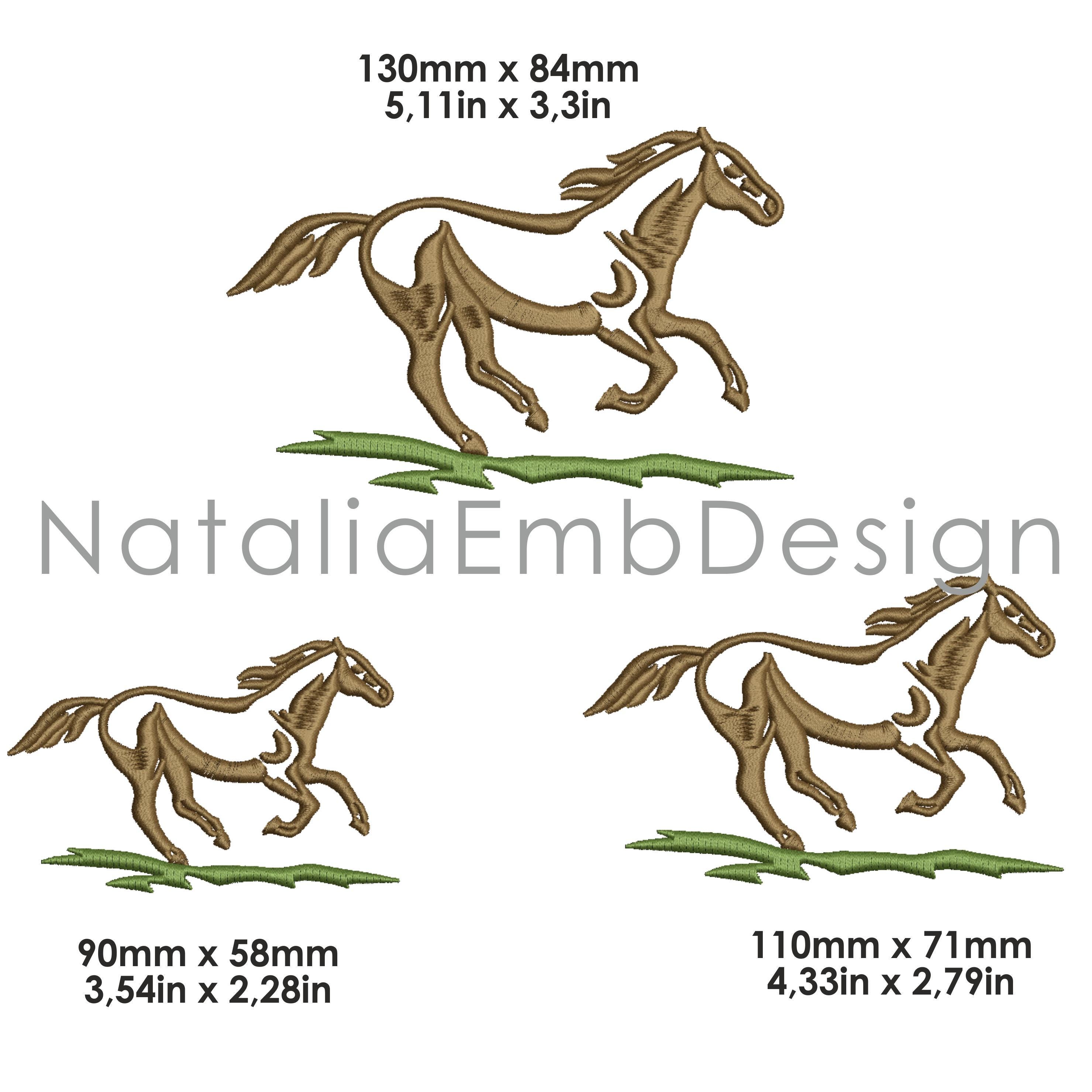 馬の刺繍デザイン：機械刺繍ファイル（.dst .pes .exp .jef .tap