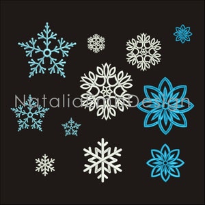 Snowflakes Christmas Machine Embroidery Designs Winter Set