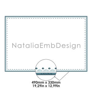 Bordsunderlägg och servetter broderidesign | Blommigt linnemönster | Broderi för matrumsdekor
