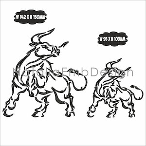 Bull embroidery design
