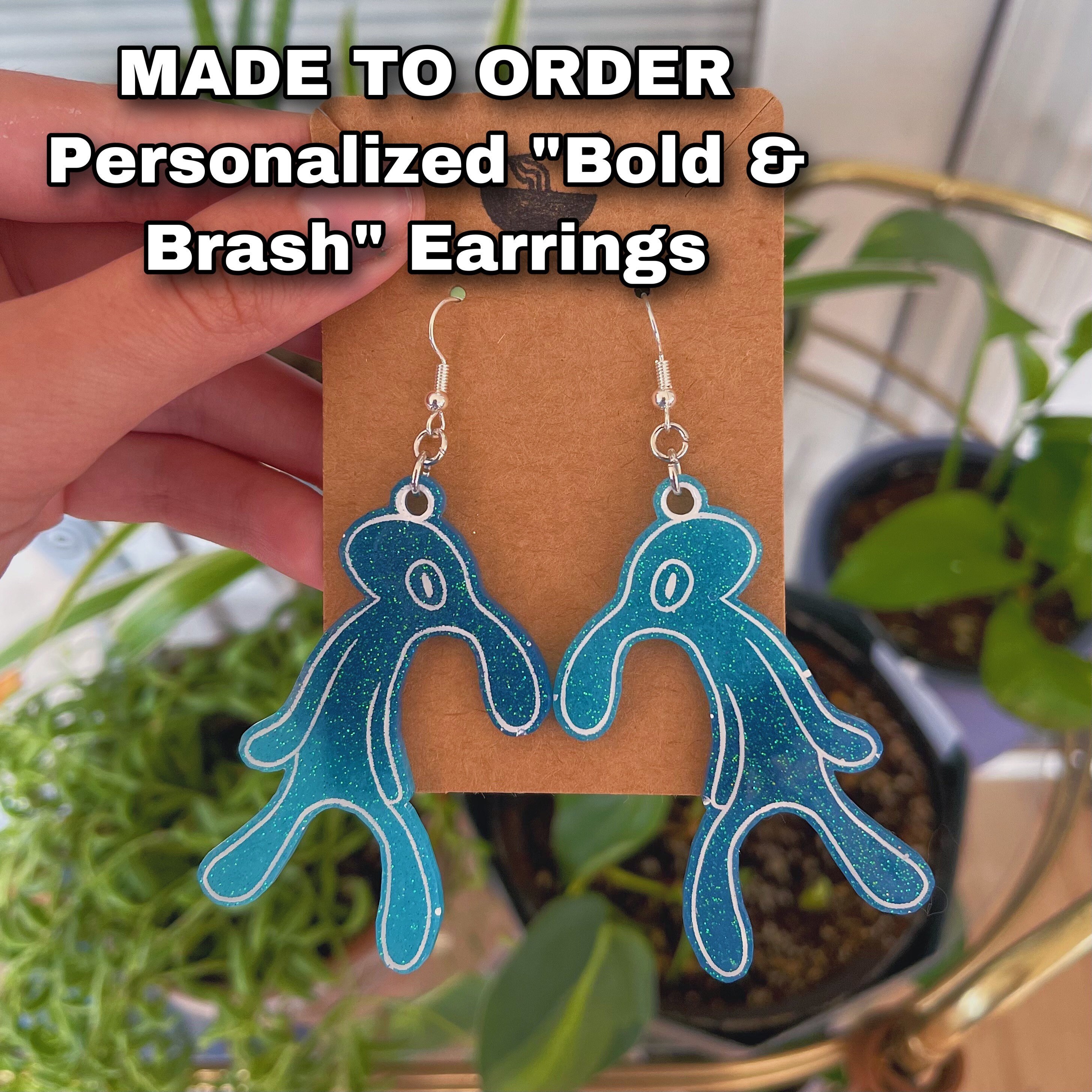 MADE TO ORDER Personalized Squidward “Bold & Brash” Earrings