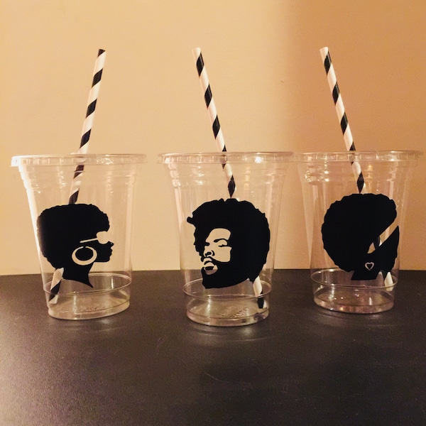 70s Party Cups, Afro, African Cups, soul train party decorations, Disco, 1970, 70's Party Favor, Retirement Party