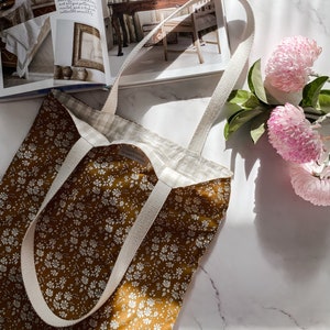LIBERTY Tote Bag | Market Bag | Liberty Tana Lawn Capel Mustard | Tulipwood Road - Handmade in Queensland