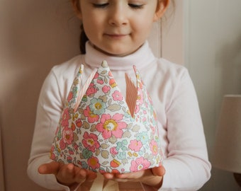 IN STOCK LIBERTY Crown | Birthday Crown | Dress Ups Crown | Betsy Pink Liberty Tana Lawn | Tulipwood Road - Handmade in Queensland