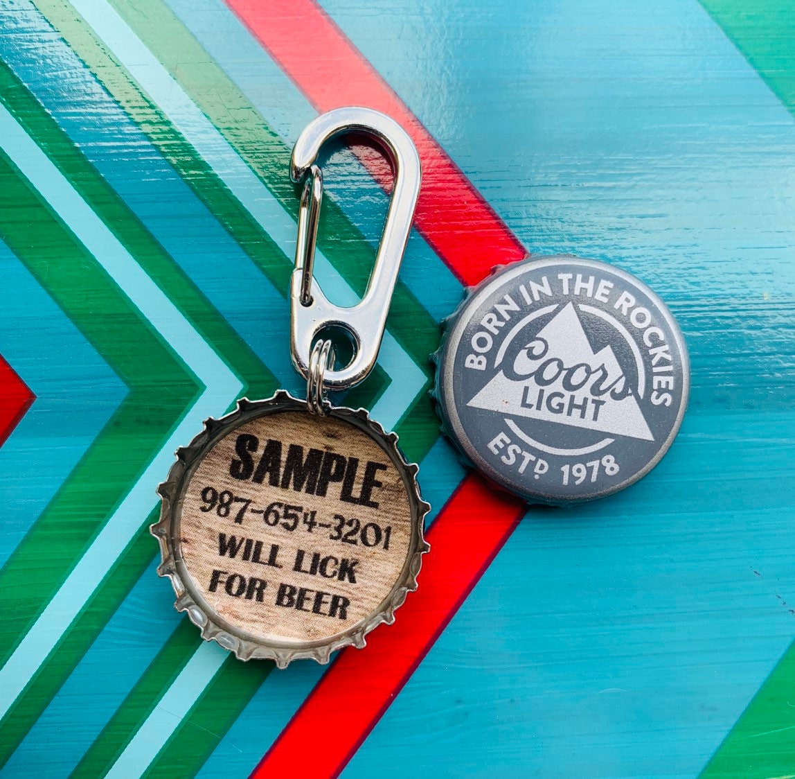 Coors Light Beer Bottle Cap Dog Tag Beer Dog Tag Unique Pet Etsy