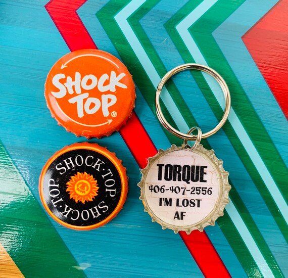 Shock Top Pet Id Tag Bottle Cap Pet Tag Beer Dog Tag Dog Tag Etsy