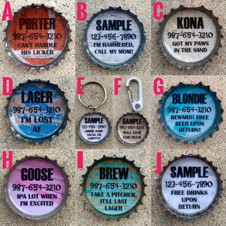 St John's Brewers Bottle Cap Dog Tag Beer Dog Tag Unique Etsy