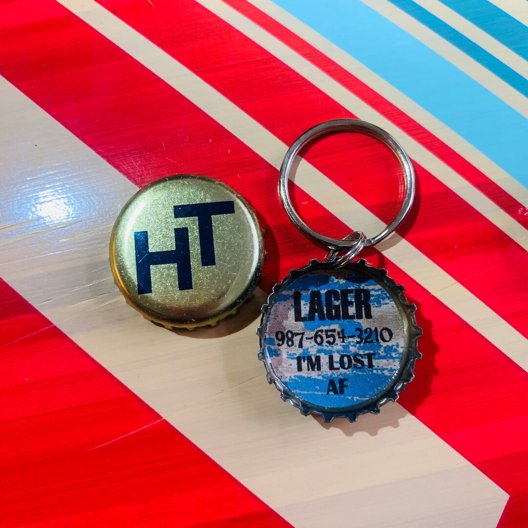 HT Beer Bottle Cap Dog Tag Beer Dog Tag Unique Pet Tag Dog Etsy España