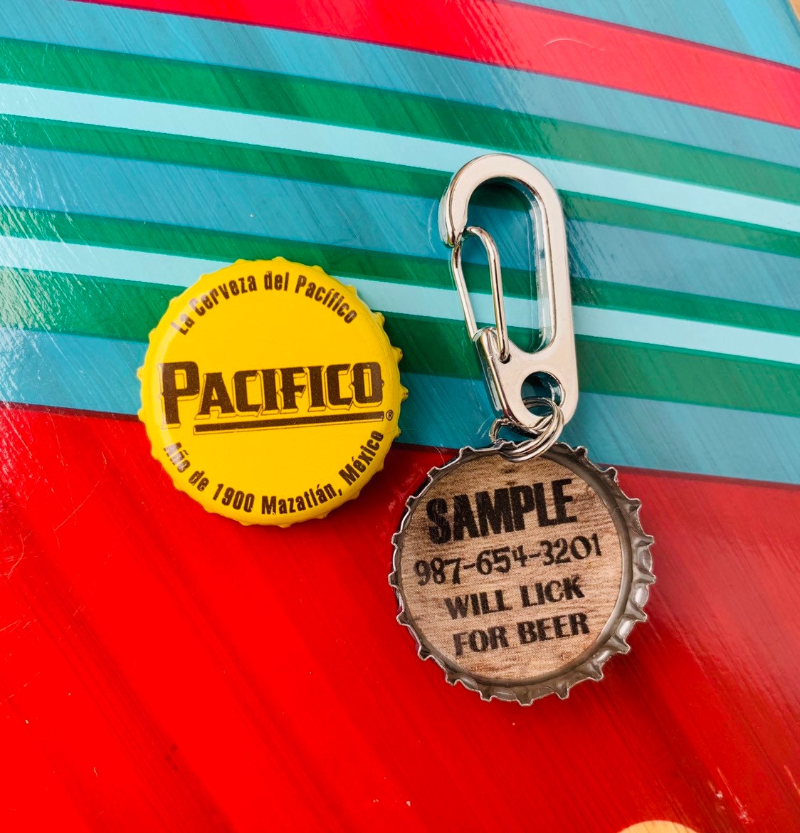 Pacifico Beer Pet ID Tag Bottle Cap Pet Tag Beer Dog Tag Etsy