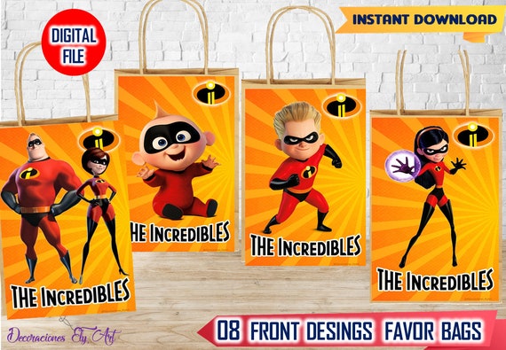 Incredibles Favor Bags Incredibles Birthday Incredibles Etsy