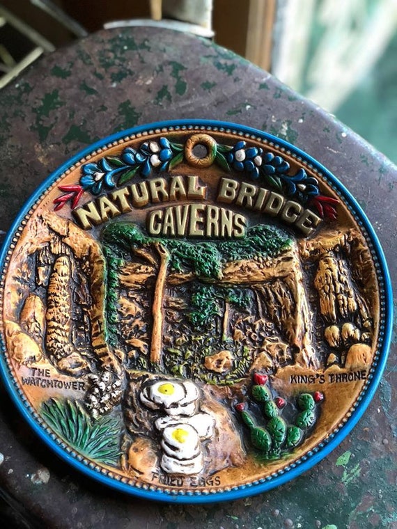 American National Parks 5 inch plate Staycation Souvenirs Atomic Style New Mexico Carlsbad Caverns Souvenir Plate
