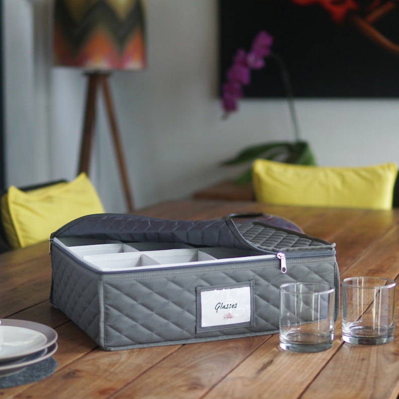 Quilted China Storage Cases 5Piece Dish and Cup Storage Set Etsy