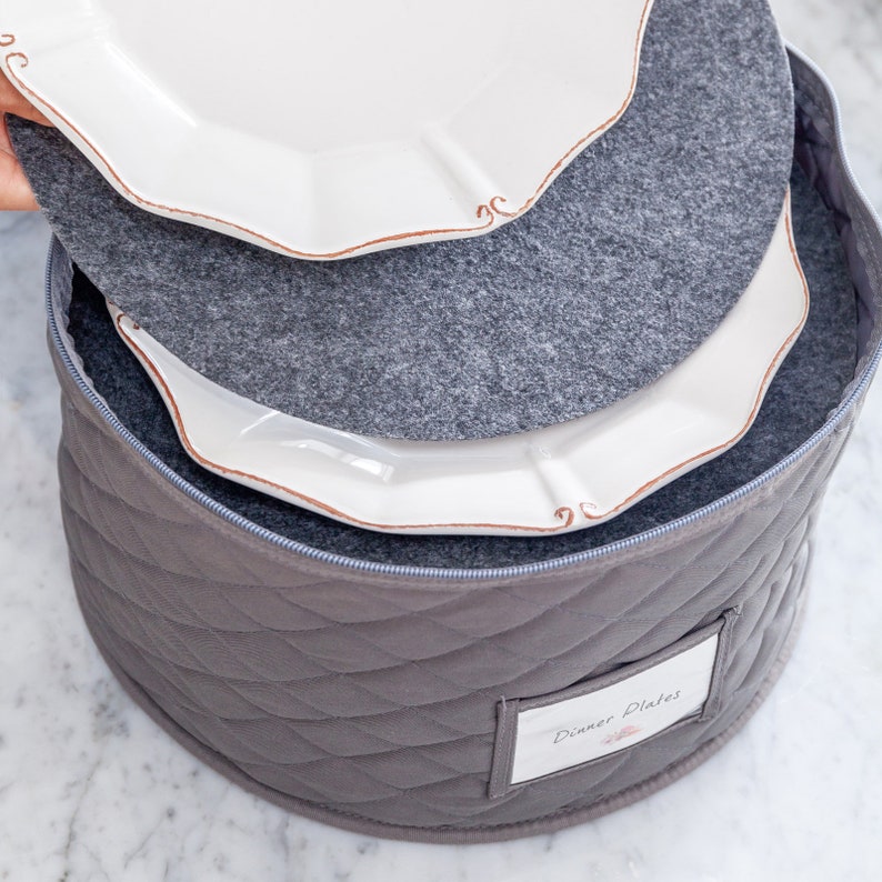 Quilted China Storage Cases 5Piece Dish and Cup Storage Set Etsy