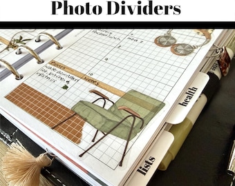 Custom photo dividers - Select your planner size, tabs, shop images, labels and get them made to order!